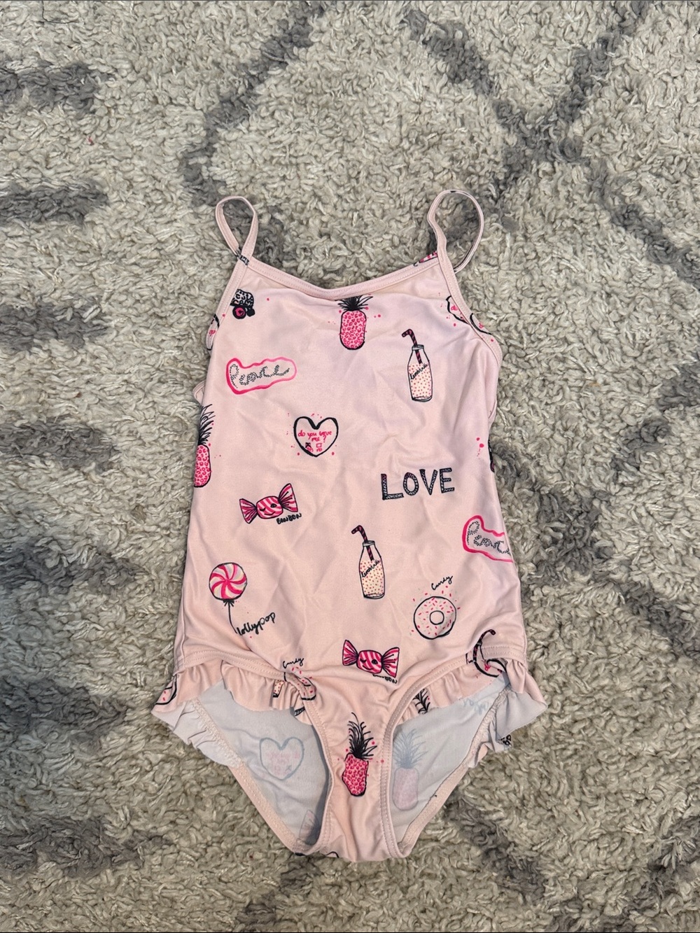 Soft Gallery Pink Candy & Pineapple One-Piece Swimsuit - LOVE Print